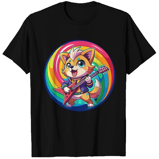 Electro Pup Jam: Rainbow Riff T Shirts