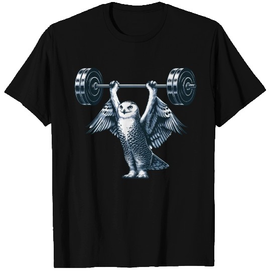 Owl Weightlifting: Barbell Workout T Shirts