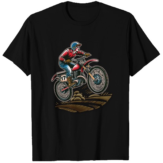 AI Old School Motocross Rider T Shirts