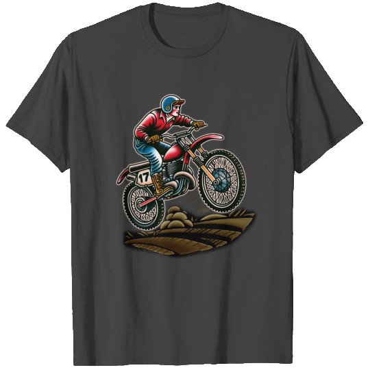 AI Old School Motocross Rider T Shirts