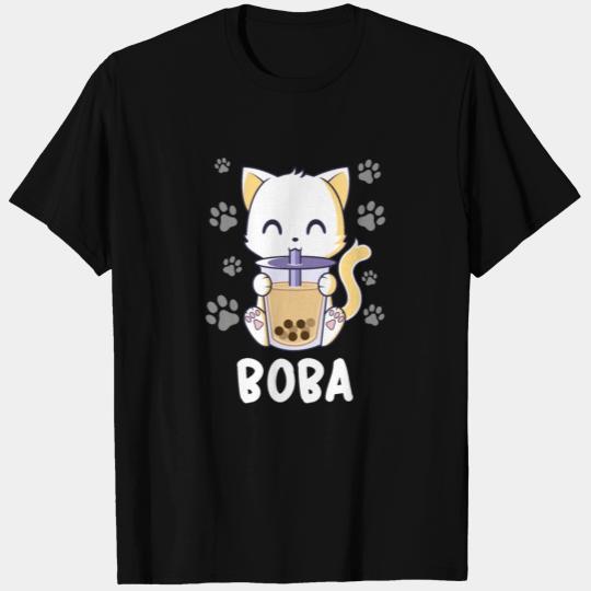 Cat - Cute Cat - Kawaii Cat - Boba Cat - Tea Cat T Shirts