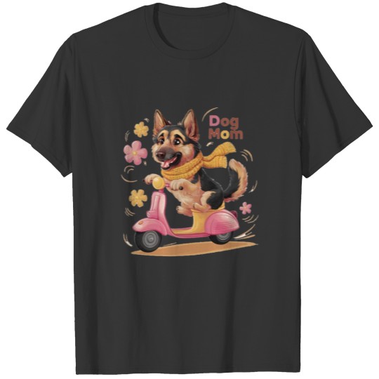 dog mom pink scooter 8 T Shirts