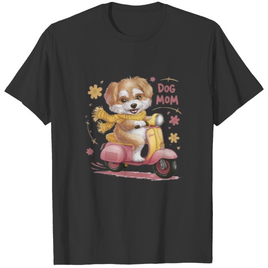DOG MOM PINK SCOOTER N T Shirts