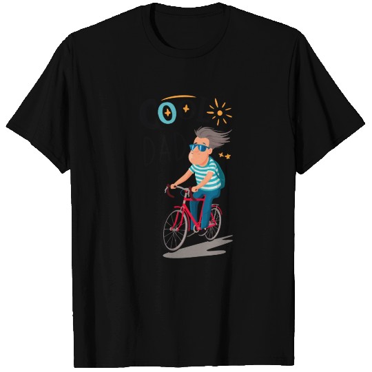 Cool Dad riding red bicycle - Father's Day T Shirts