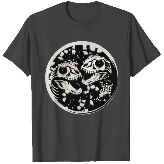 two dinosaur skulls Tyrannosaurus Rex T Shirts