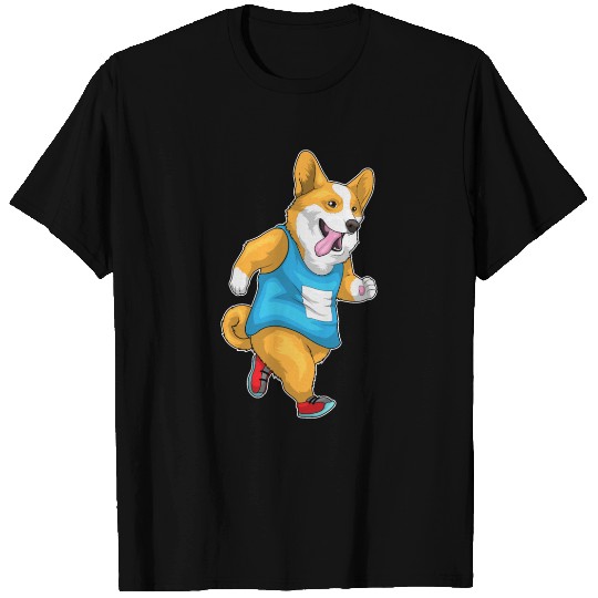 Corgi Runner Running Sports T Shirts