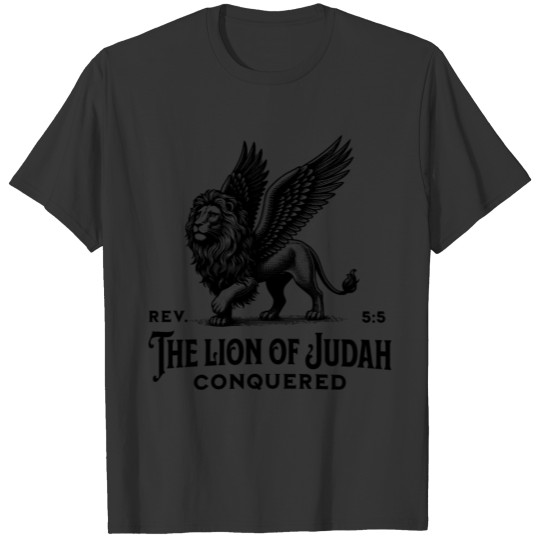 The Lion of Judah Conquered, bible verse T Shirts