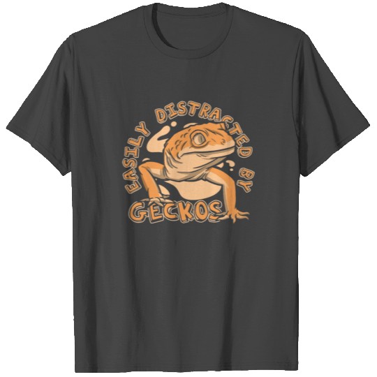 Easily Distracted By Geckos Crested Lizard T Shirts