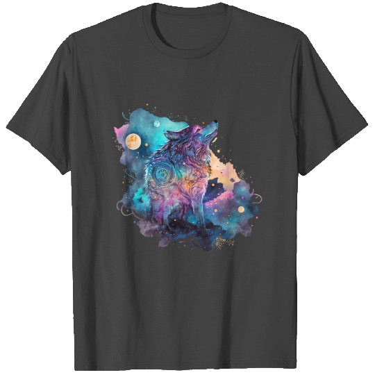 Wolf Print, Cosmic Wolves, Animal Print, Cosmos T Shirts