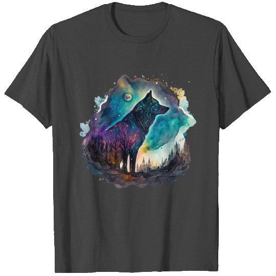 Wolf Print, Cosmic Wolves, Animal Print, Cosmos T Shirts