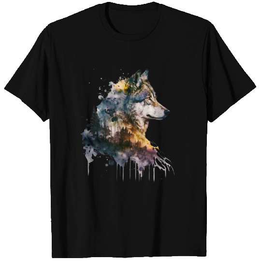 Wolf Print, Cosmic Wolves, Animal Print, Cosmos T Shirts