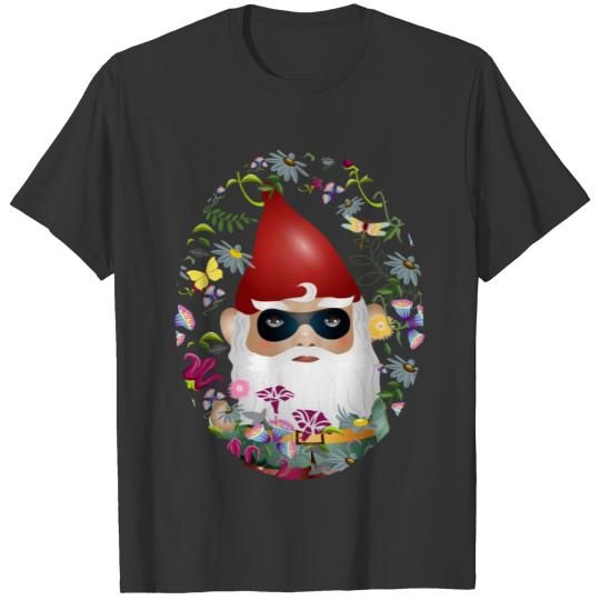 Garden gnome with mask incognito in the garden T Shirts