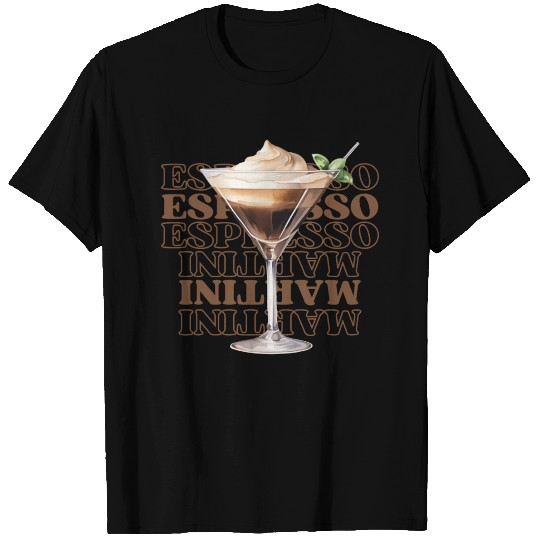 Espresso Martini Watercolor Cocktail T Shirts