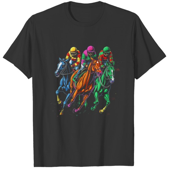 Vintage Horse Racing Painting Horse and Derby T Shirts