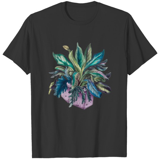 Watercolor vintage floral print T Shirts