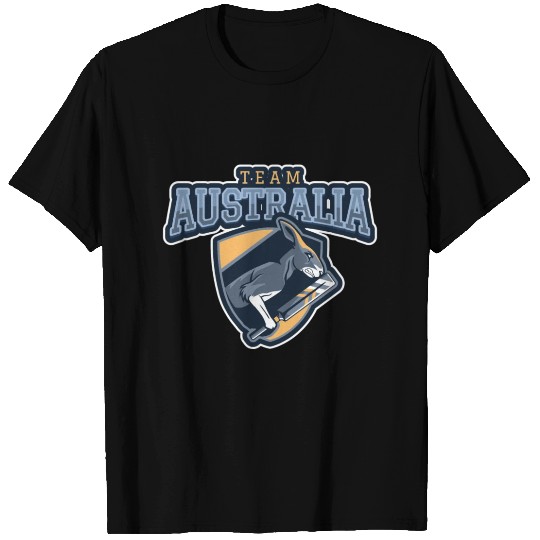 Australia Cricket Kangaroo with Bat T Shirts