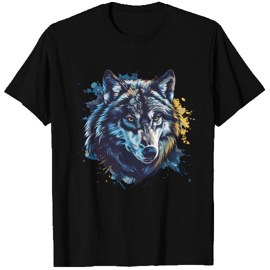 Alpha Wolf Paint Splash T Shirts
