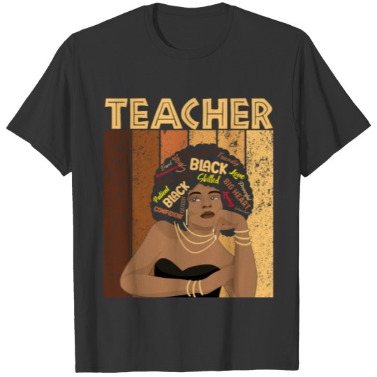 Teacher Afro American Women Black History Month T Shirts