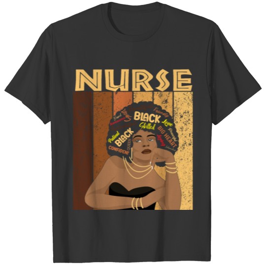 Nurse Afro American Women Black History Month T Shirts