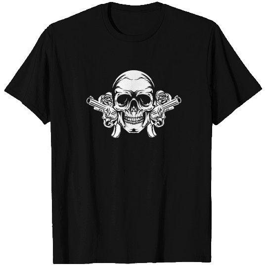 Skeleton Roses Guitar Skull Roses Guns T Shirts