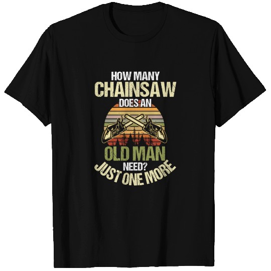 Old Man Chainsaw Retro Lumberjack T Shirts