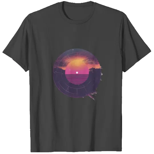 Sunset Horizon Retro Vibes T Shirts