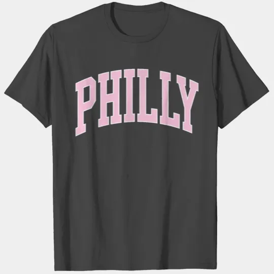 Philly Pink Text Philadelphia Vintage Throwback T Shirts