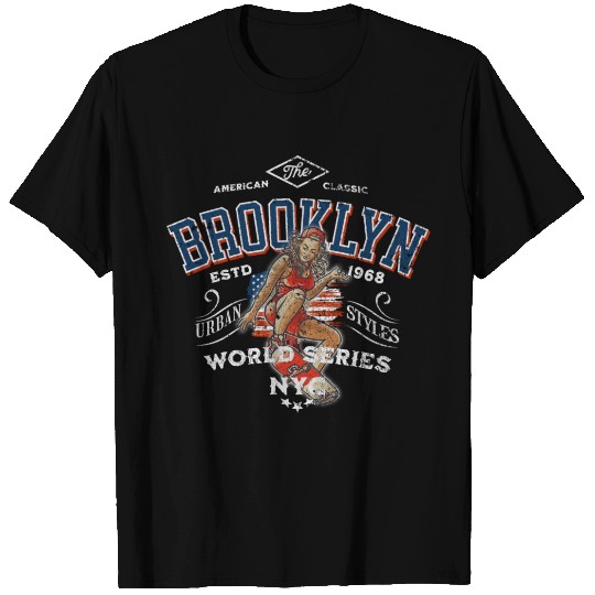 Brooklyn Skateboard Girl Vintage Design T Shirts