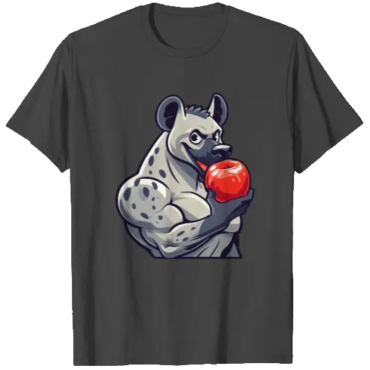 Hyena Enjoying Apple Post-Workout T Shirts