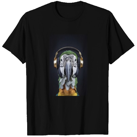 Macaw listening to some tunes T Shirts