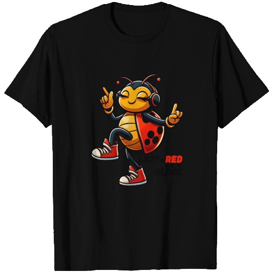 LADY in RED Bug In BLACK by DMH T Shirts