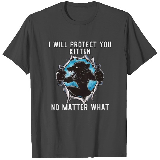 alpha wolf ripping meme T Shirts i will protect you