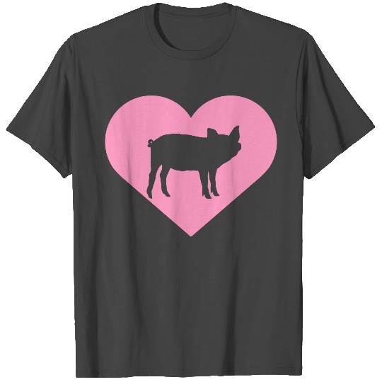 I Love Pigs pig heart piggy piglet silhouette T Shirts