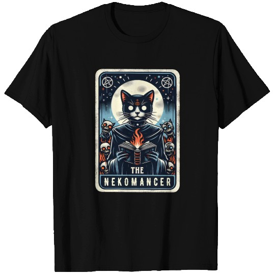 The Nekomancer Funny Tarot Necromancer Cat Pun T Shirts