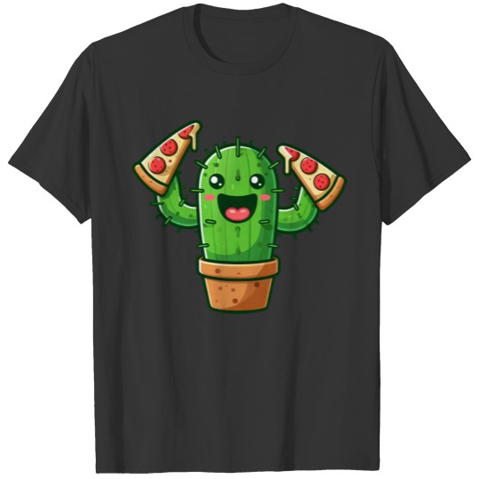 Cactus Kawaii Pizza Cute Pizza Lover T Shirts