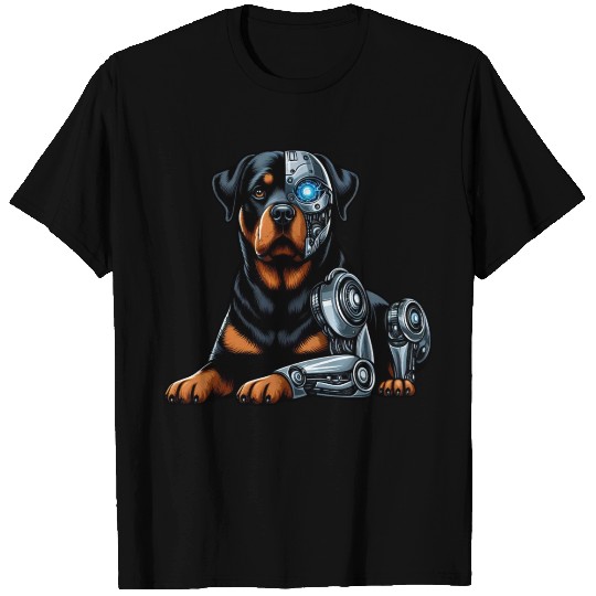 Rottweiler cyborg robot space T Shirts
