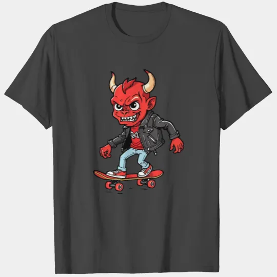 Red devil on skateboard T Shirts