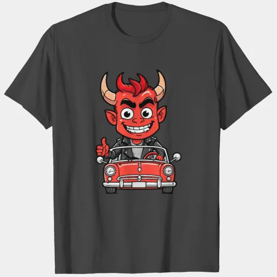 Red devil driving a car T Shirts