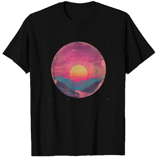 Retro Sunset Outdoor Nature Mountain 80s Vintage T Shirts