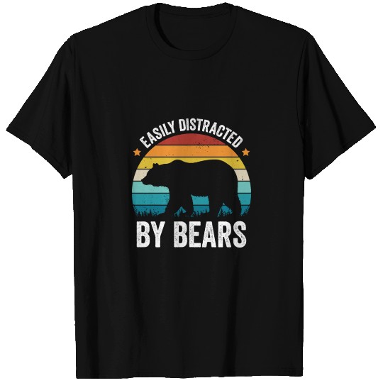 Easily Distracted By Bears Retro T Shirts