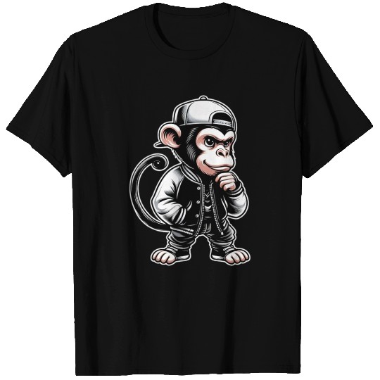T Shirts Funny of a monkey dressed as rap