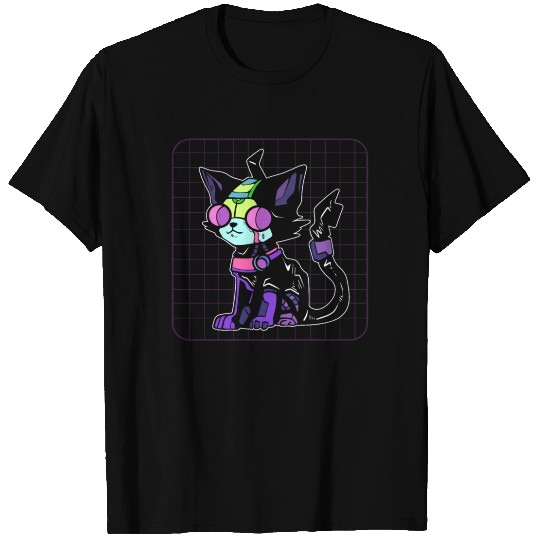 Cyberpunk Cat Game Developer T Shirts