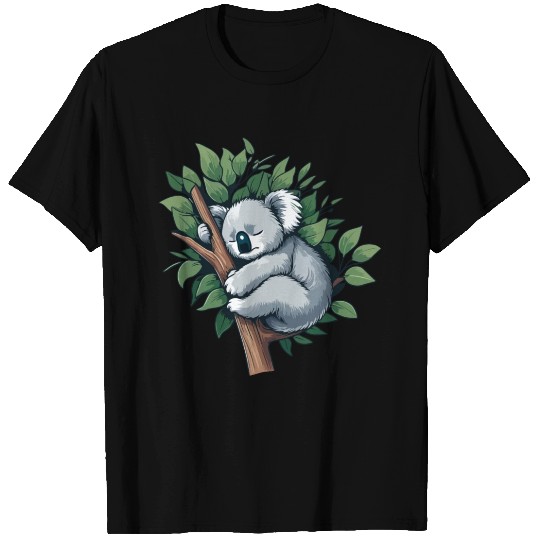 Slumbering Koala: Peaceful Tree Hugger T Shirts