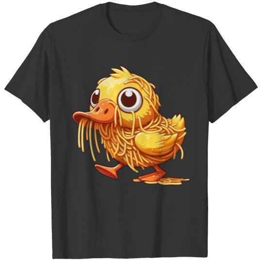 Clumsy Duck Cute with Spaghetti T Shirts