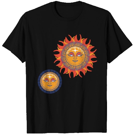 Moon and sun pattern T Shirts