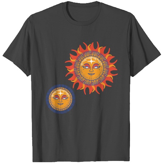 Moon and sun pattern T Shirts