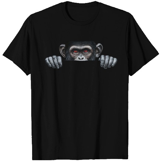 Chimpanzee watching you premium T Shirts