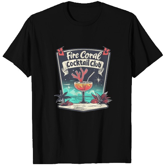 Fire Coral Cocktail Club T Shirts