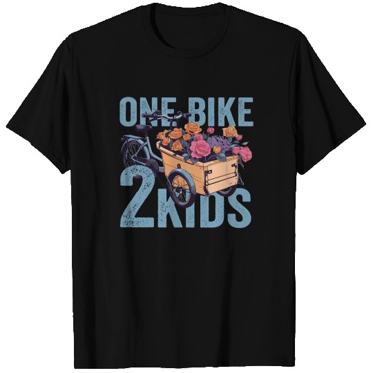 One Bike 2 Kids Retro Bicycle Cargobike T Shirts