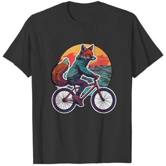 Funny Fox Bicycle Cyclist Bike Animal Foxes T Shirts